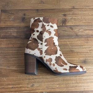 Cow Print Booties